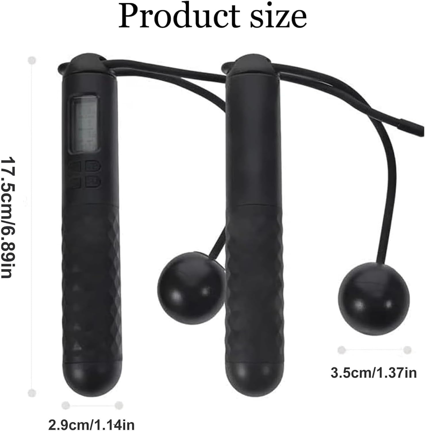 Skipping Rope with Counter, Gravity Ball Jump Rop, Counting Jump Rope, Cordless, Intelligent Digital Jump Rope, Adjustable Skipping Rope for Lose Weight- Black