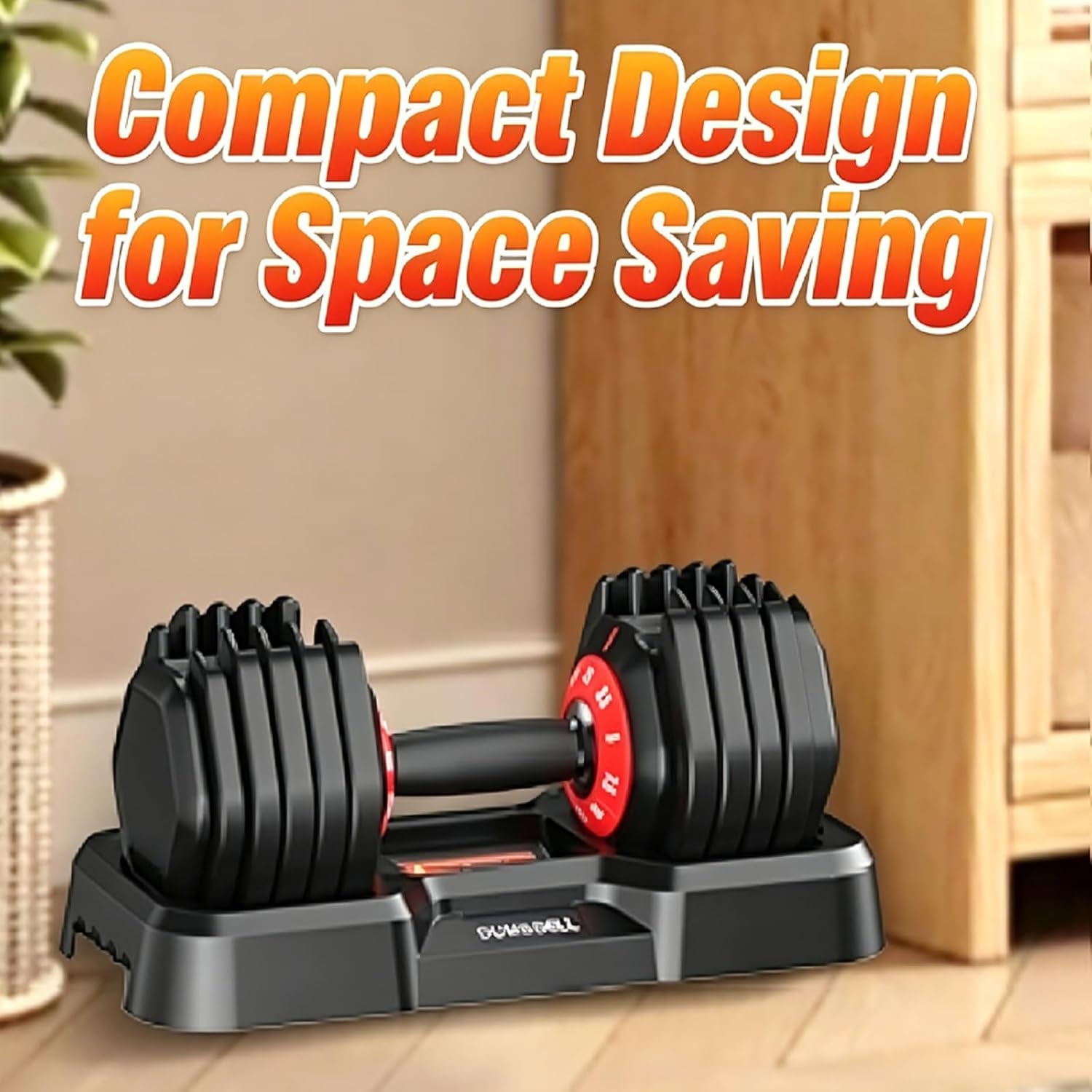 Adjustable Dumbbell Set 25 Lb to 55 Lb, Adjustable Dumbbells 10-In-1 Free Weight Set, 1-Second Dial Weight Adjustment,Space-Saving Design with Storage Base, Home Gym Strength Training Equipment
