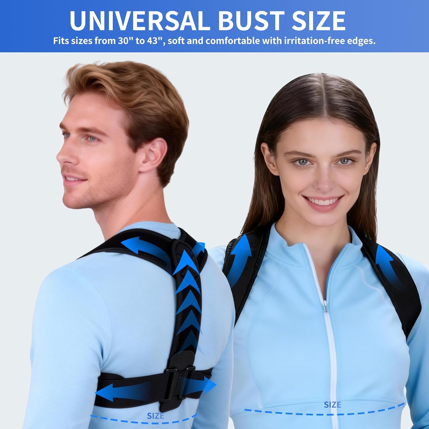 Upper Back Brace Posture Corrector for Women and Men, Adjustable Upper & Mid Back Support, Breathable Back Straightener for Neck, Shoulder & Clavicle Pain Relief