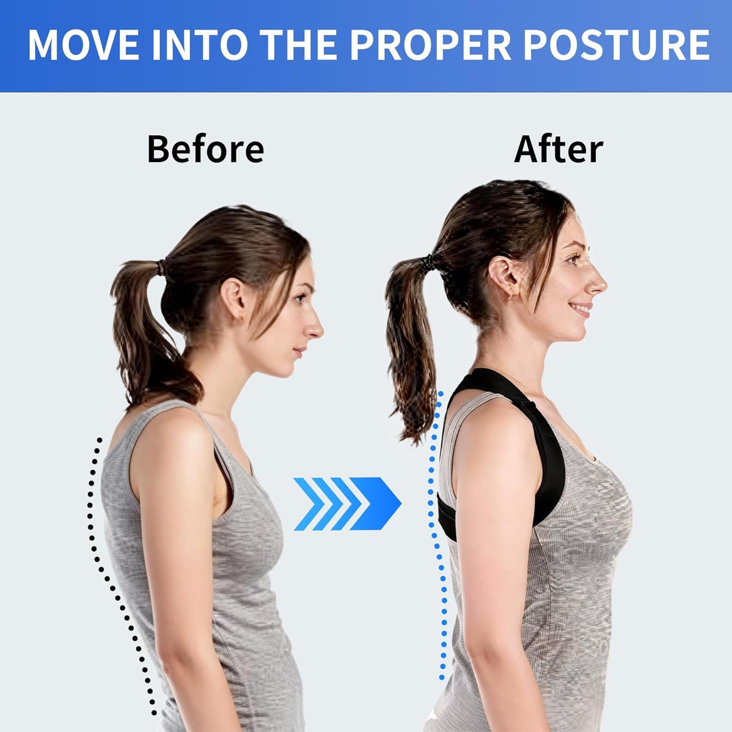 Upper Back Brace Posture Corrector for Women and Men, Adjustable Upper & Mid Back Support, Breathable Back Straightener for Neck, Shoulder & Clavicle Pain Relief