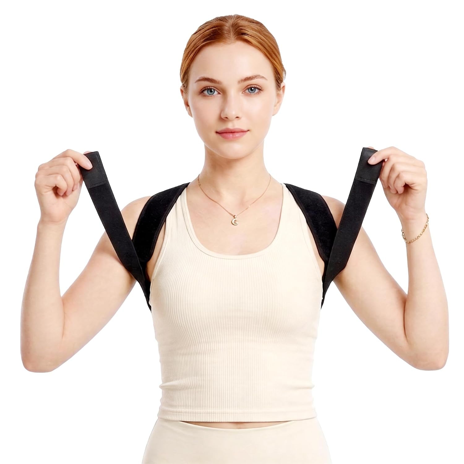 Upper Back Brace Posture Corrector for Women and Men, Adjustable Upper & Mid Back Support, Breathable Back Straightener for Neck, Shoulder & Clavicle Pain Relief